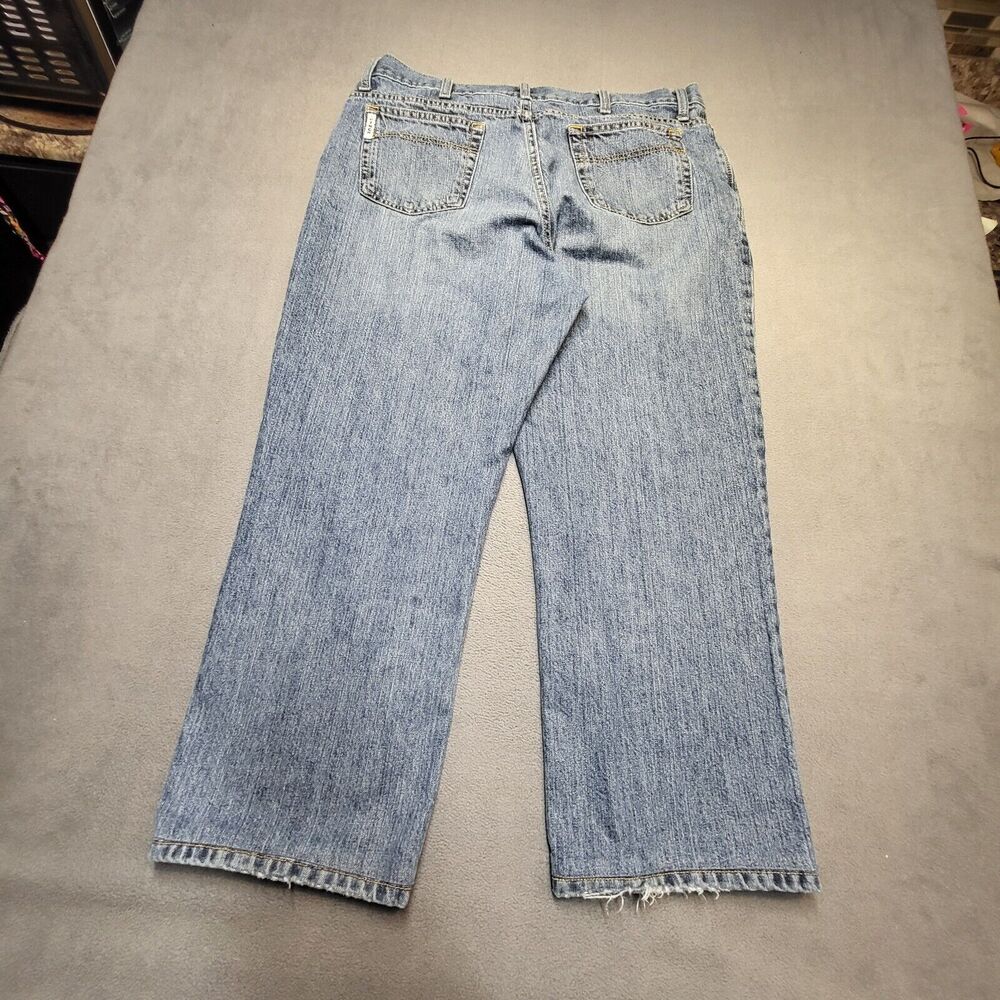 Cinch Jeans Mens 38x27 Blue Denim Relaxed Fit Straight Leg Distressed Denim - Picture 9 of 11